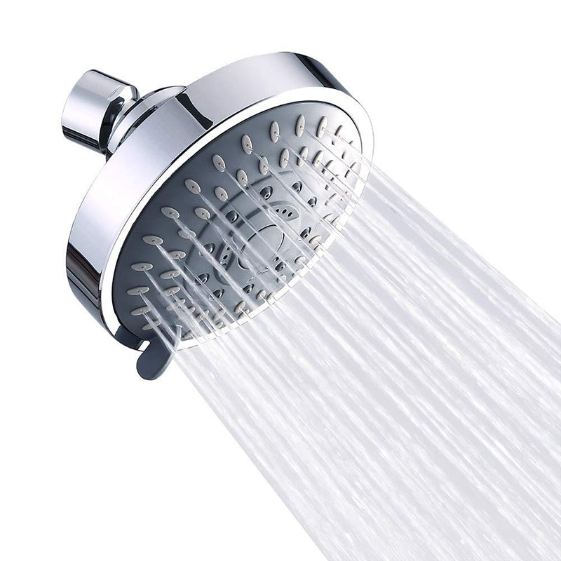 Sikunuo | Silver Round Fixed Shower Head Modern Style Wall Mount Shower Head