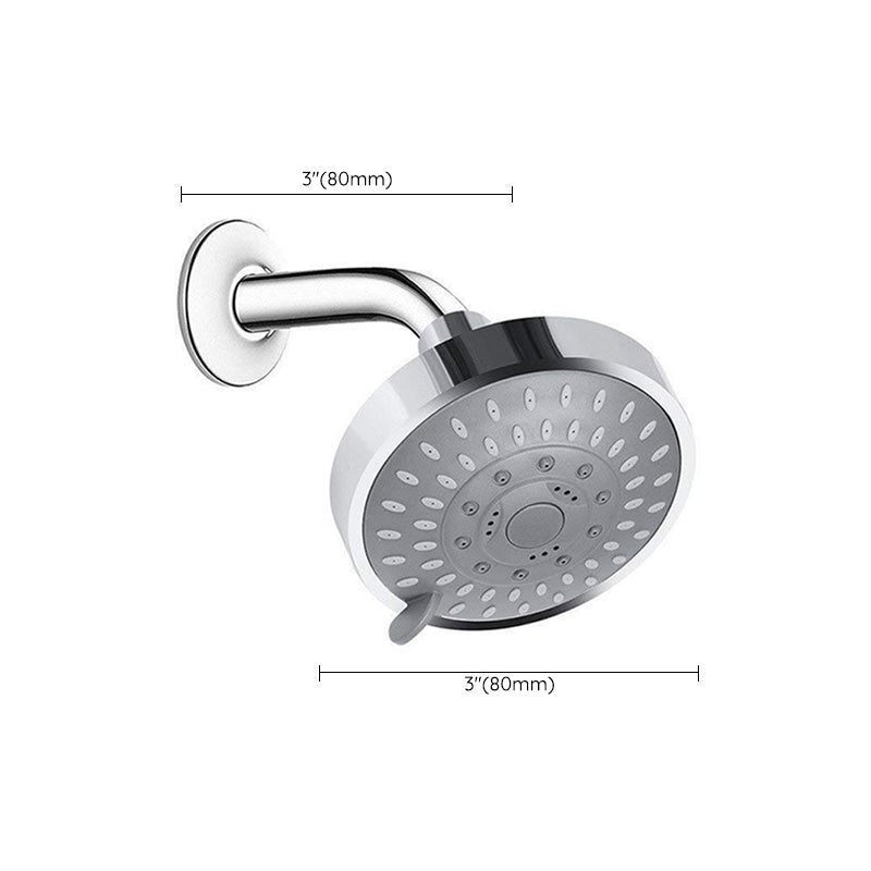 Sikunuo | Silver Round Fixed Shower Head Modern Style Wall Mount Shower Head