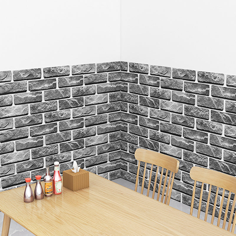 Sikunuo | Industrial Wall Ceiling 3D Artificial Brick Living Room Peel and Stick Covering (5-Pack)
