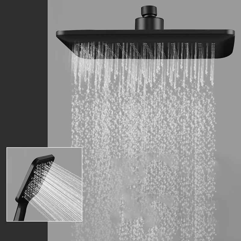 Sikunuo | Modern square matte black shower head rainfall shower head combo
