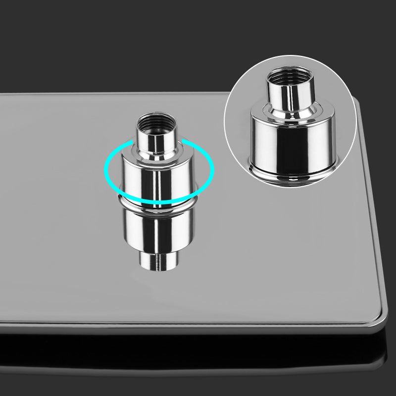 Sikunuo | Chrome Square Shower Head Combination Wall Mounted and Ceiling Mounted Handheld Shower