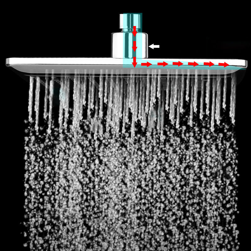 Sikunuo | Chrome Square Shower Head Combination Wall Mounted and Ceiling Mounted Handheld Shower