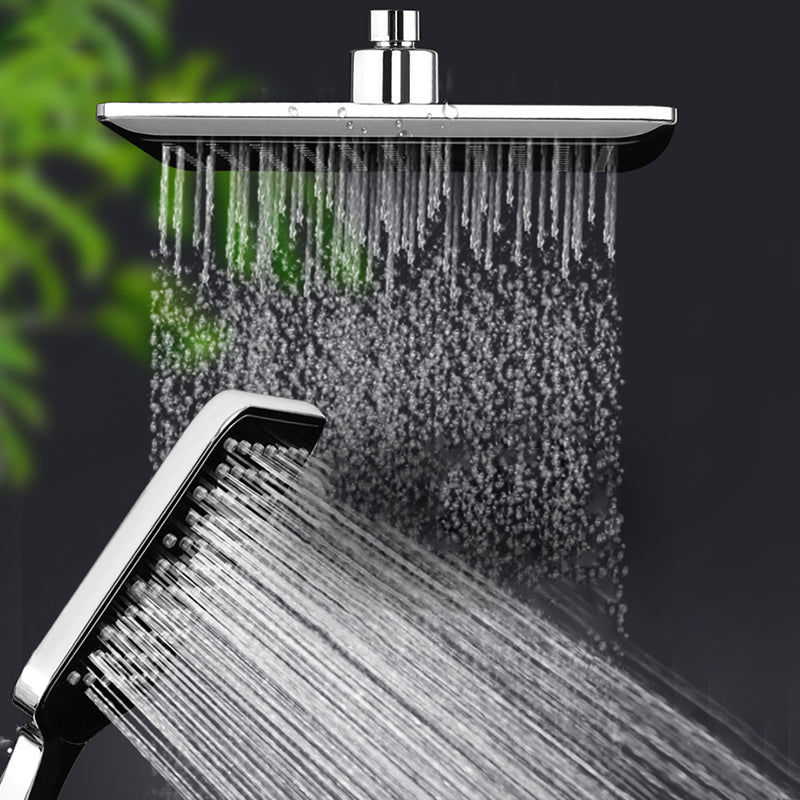 Sikunuo | Chrome Square Shower Head Combination Wall Mounted and Ceiling Mounted Handheld Shower