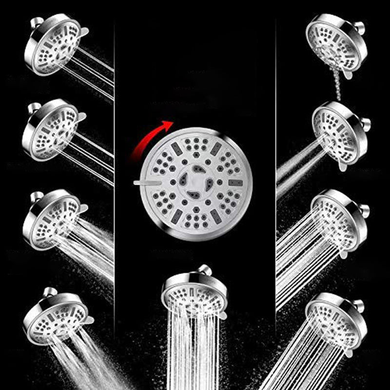Sikunuo | Round Fixed Shower Head Adjustable Spray Pattern Wall Mounted Shower Head