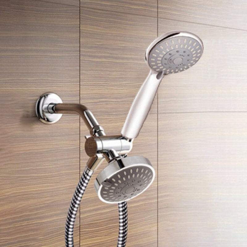 Sikunuo | Silver Dual Shower Head Round Rainfall Wall-Mounted Shower Head