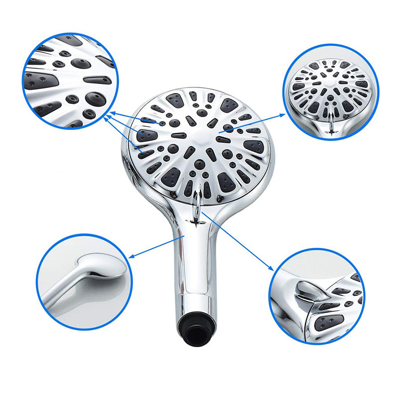 Sikunuo | Modern Shower Head for Bathroom 9-Jet Round Wall-Mounted Shower Head