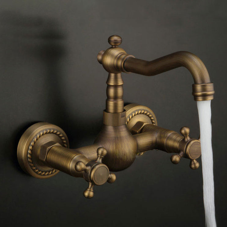 Sikunuo | Traditional Wall-Mounted Copper Clawfoot Bathtub Faucet Trim Low Arc Clawfoot Bathtub Faucet