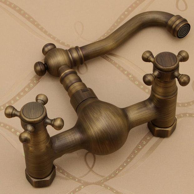 Sikunuo | Traditional Wall-Mounted Copper Clawfoot Bathtub Faucet Trim Low Arc Clawfoot Bathtub Faucet