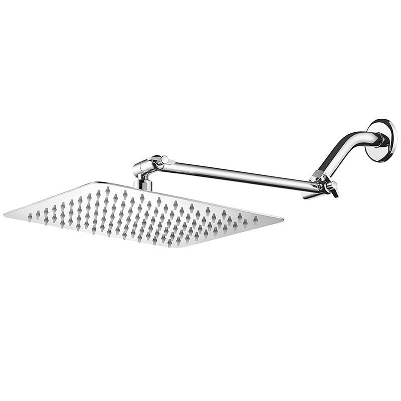 Sikunuo | Contemporary Shower Combo Fixed Shower Head Stainless Steel Wall Mount Square Shower Head