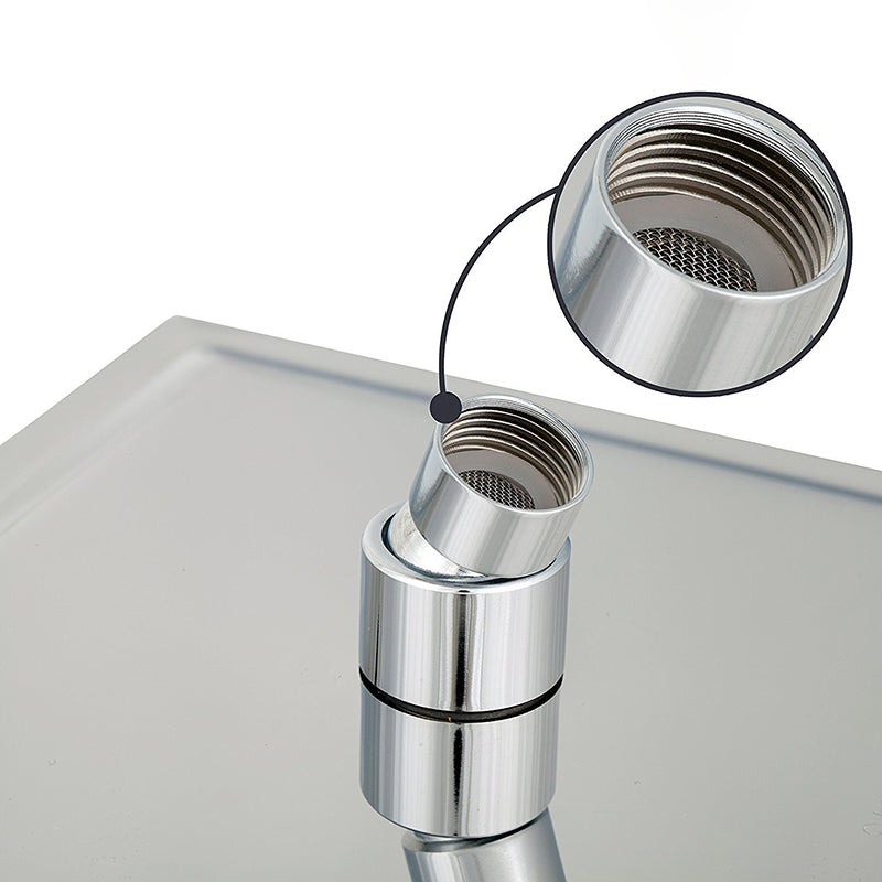 Sikunuo | Contemporary Shower Combo Fixed Shower Head Stainless Steel Wall Mount Square Shower Head
