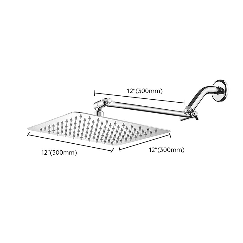 Sikunuo | Contemporary Shower Combo Fixed Shower Head Stainless Steel Wall Mount Square Shower Head