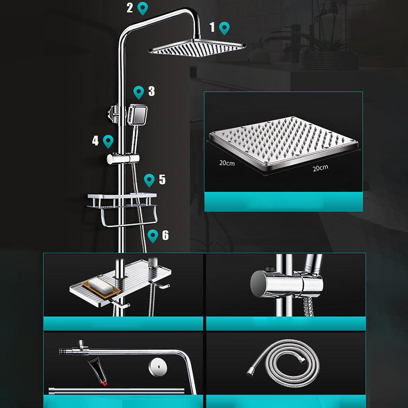 Sikunuo | Contemporary Shower Head Combination Polished Stainless Steel Ceiling Mounted Shower Head