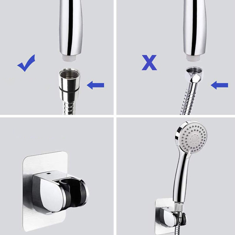 Sikunuo | Contemporary Shower Combination Double Shower Head Chrome Wall Mounted Round Shower Head