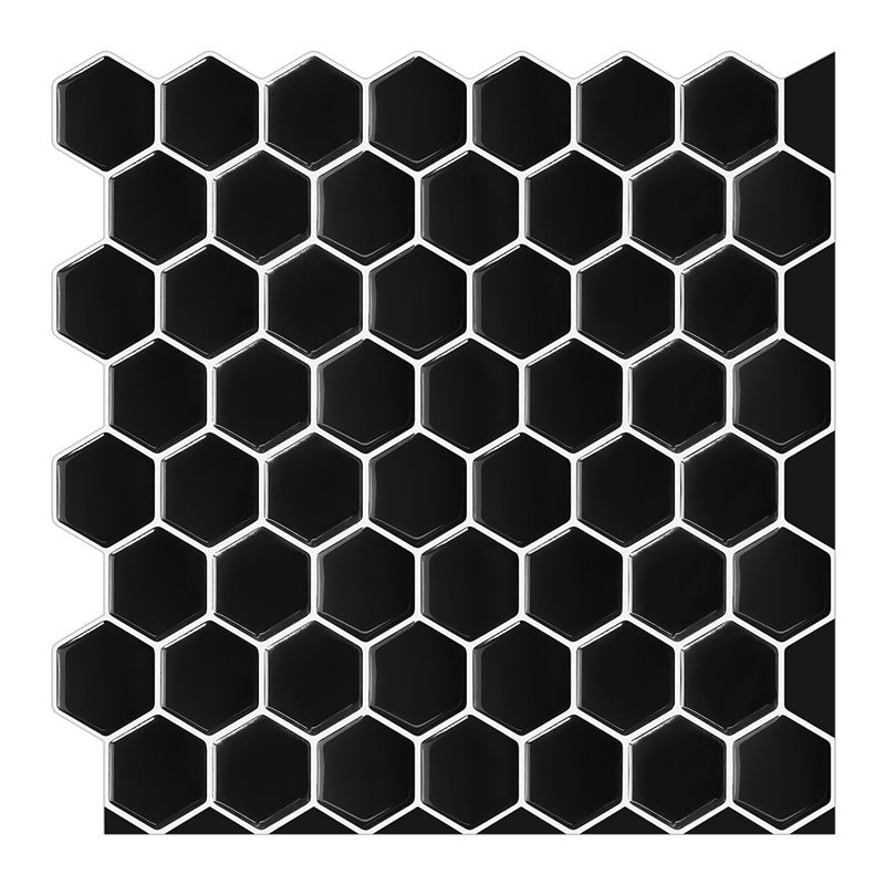 Sikunuo | Hexagonal Peel & Stick Tile Stain-Resistant Plastic Peel & Stick Tile for Shower