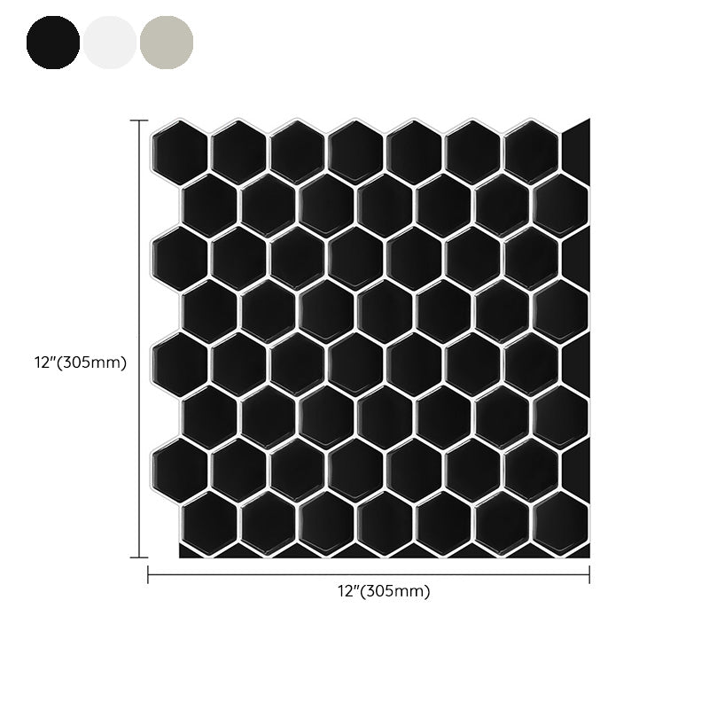 Sikunuo | Hexagonal Peel & Stick Tile Stain-Resistant Plastic Peel & Stick Tile for Shower