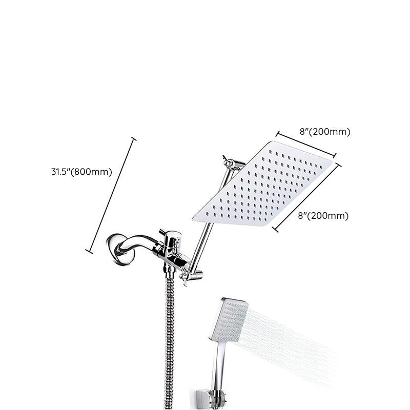 Sikunuo | Contemporary Shower Combination Shower Head with Double Shower Head Ceiling Mounted Square Shower Head