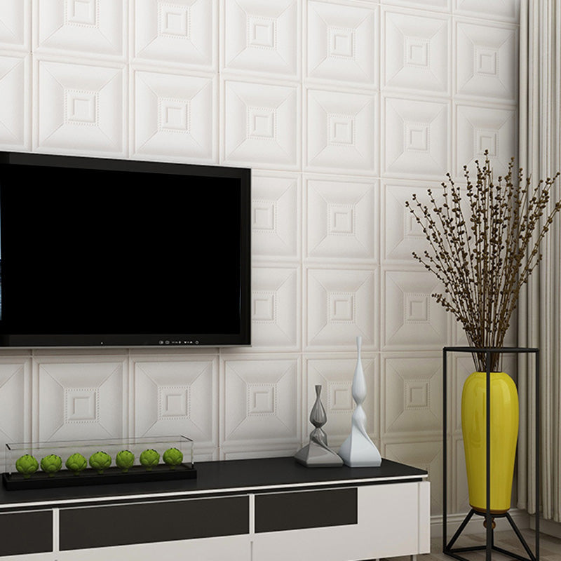 Sikunuo | Glam Style Foam Water-Resistant Wall Cladding Living Room 3D Embossing Wall Cladding