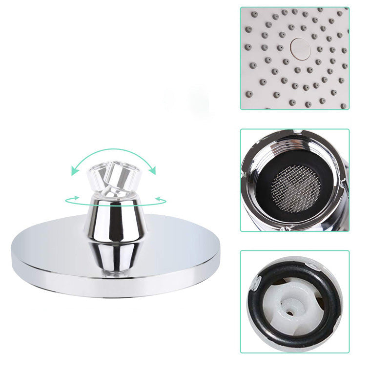 Sikunuo | Round Fest Shower Head Silver Single Jet Wall Mounted Shower Head