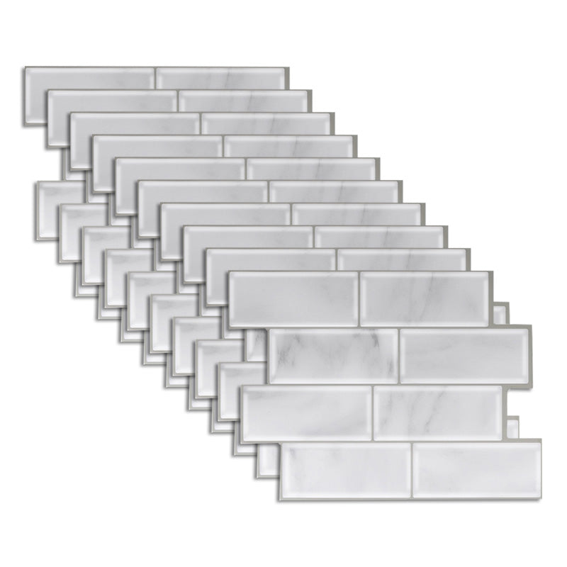 Sikunuo | Peel and Stick Tiles Rectangle PVC Waterproof Peel and Stick Tiles Subway 10-Pack