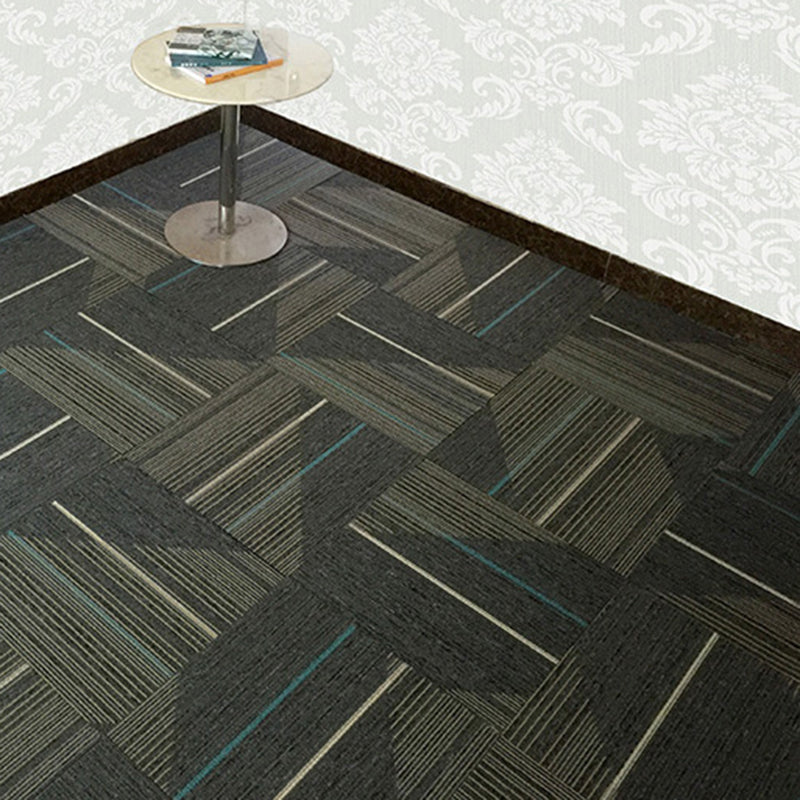 Sikunuo | Dark Color Level Loop Carpet Tile Non-Slip Self-Adhesive Indoor Office Carpet Tiles