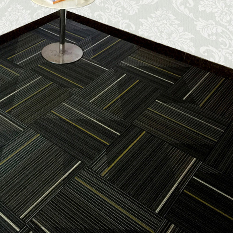 Sikunuo | Dark Color Level Loop Carpet Tile Non-Slip Self-Adhesive Indoor Office Carpet Tiles
