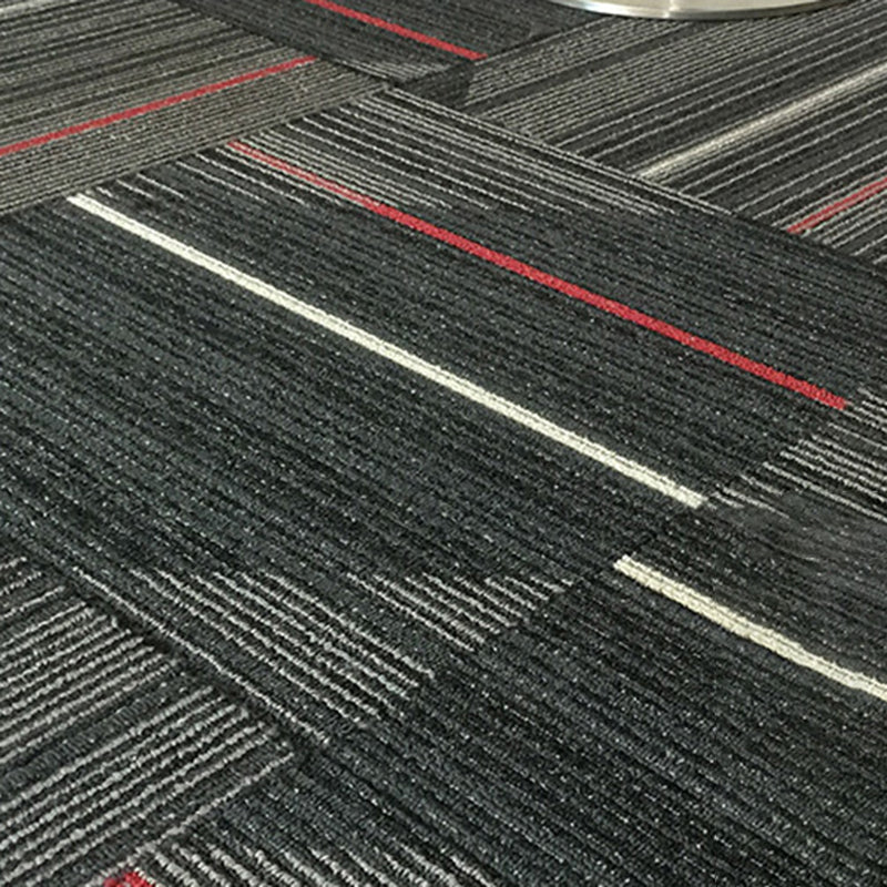Sikunuo | Dark Color Level Loop Carpet Tile Non-Slip Self-Adhesive Indoor Office Carpet Tiles