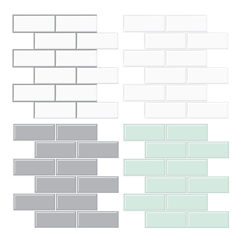 Sikunuo | Tile Peel & Stick Rectangle Waterproof Solid Plastic Peel & Stick Subway Tile for Shower