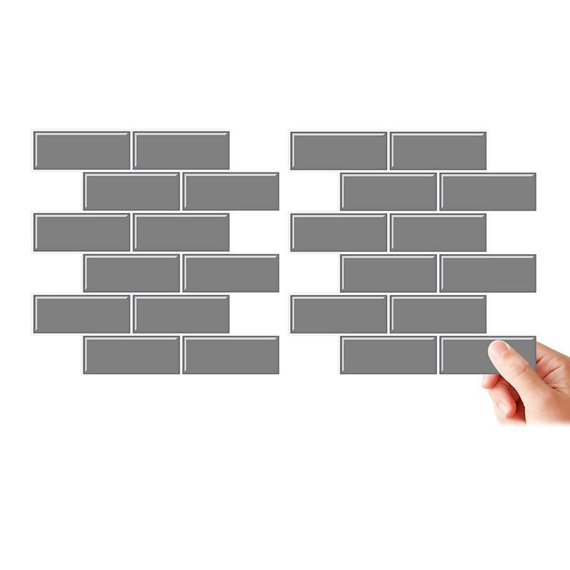 Sikunuo | Tile Peel & Stick Rectangle Waterproof Solid Plastic Peel & Stick Subway Tile for Shower