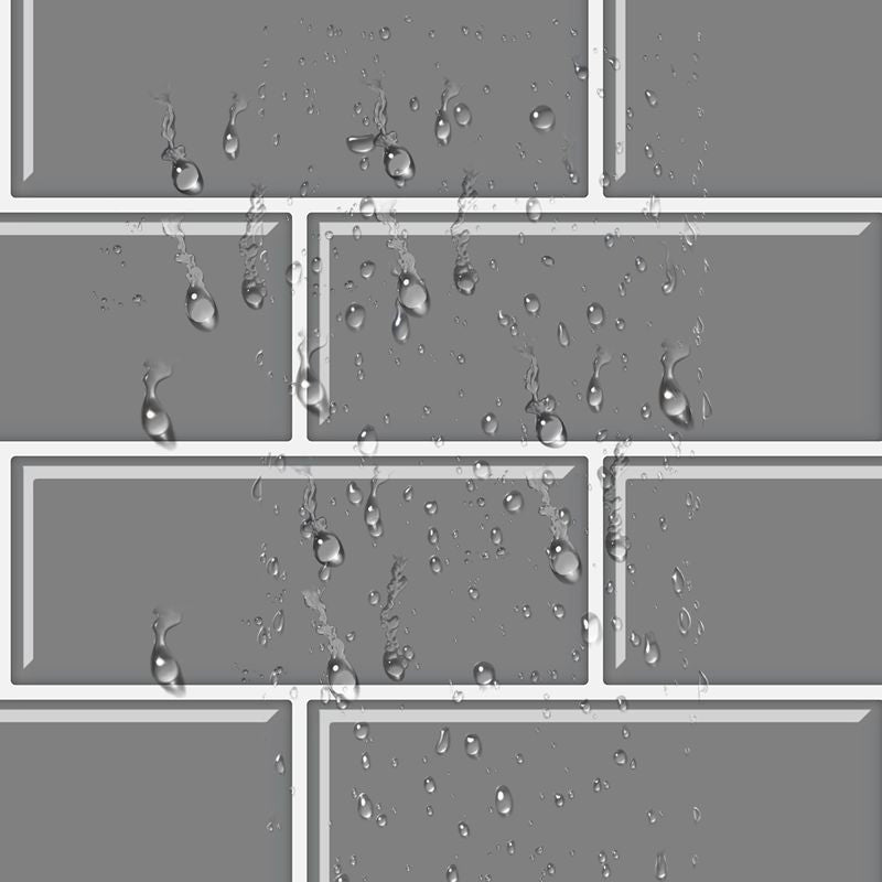 Sikunuo | Tile Peel & Stick Rectangle Waterproof Solid Plastic Peel & Stick Subway Tile for Shower