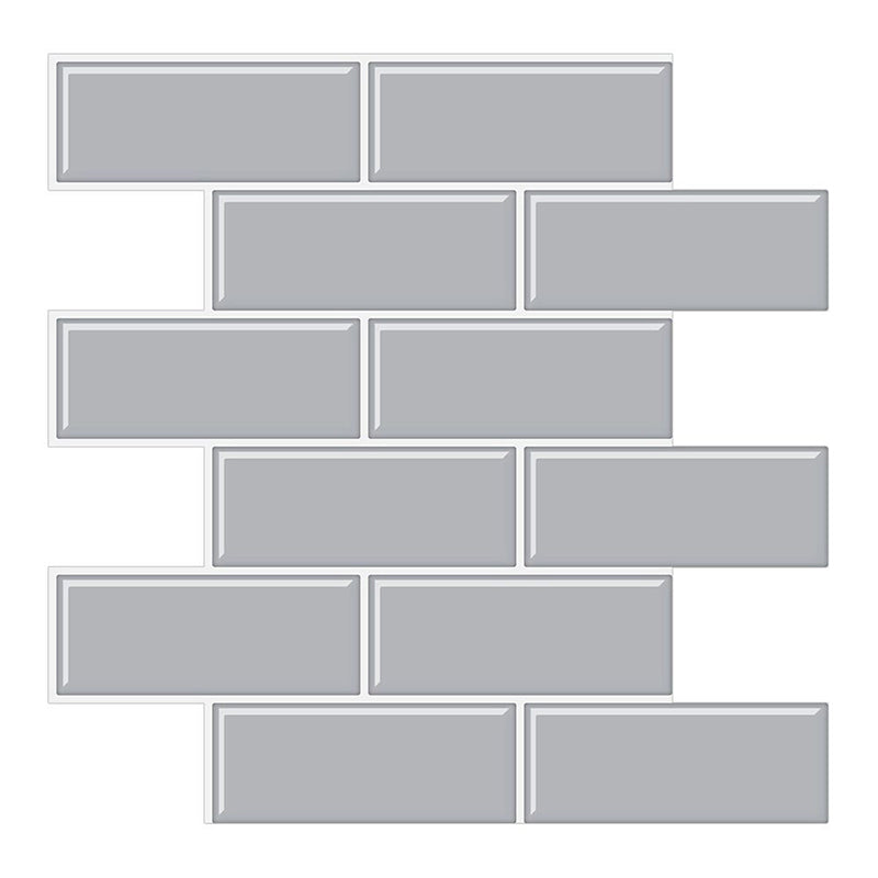 Sikunuo | Tile Peel & Stick Rectangle Waterproof Solid Plastic Peel & Stick Subway Tile for Shower
