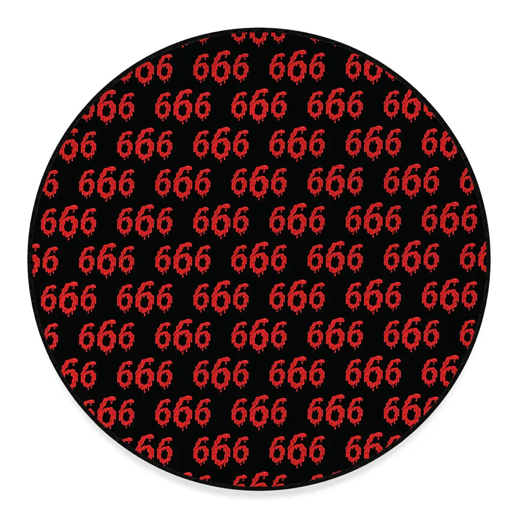 666 Satan Pattern Print Round Floor Mat