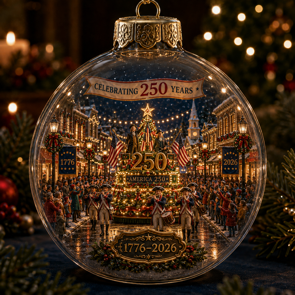 America 250th Anniversary Light-Up Christmas Globe Ornament