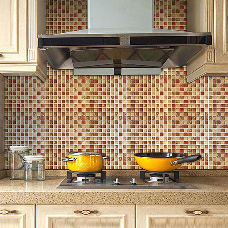 Sikunuo | Peel and Stick Mosaic Tile Waterproof Square Peel and Stick Tile for the Kitchen 20-Pack