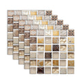 Sikunuo | Plastic Self-Adhesive Tiles Mosaic Tiles Grid Square Waterproof Self-Adhesive Tile Pack of 12