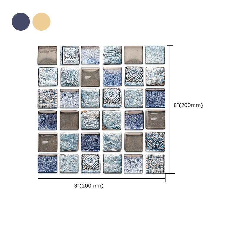 Sikunuo | Plastic Self-Adhesive Tiles Mosaic Tiles Grid Square Waterproof Self-Adhesive Tile Pack of 12