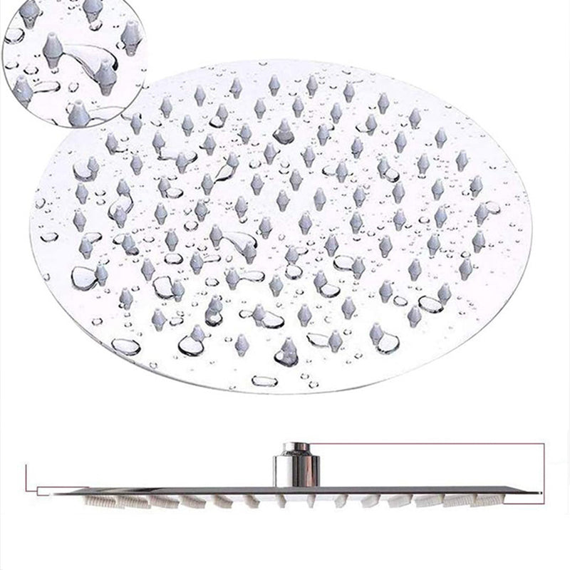 Sikunuo | Round Dual Shower Head Stainless Steel 5 Spray Patterns Wall Mounted Shower Head