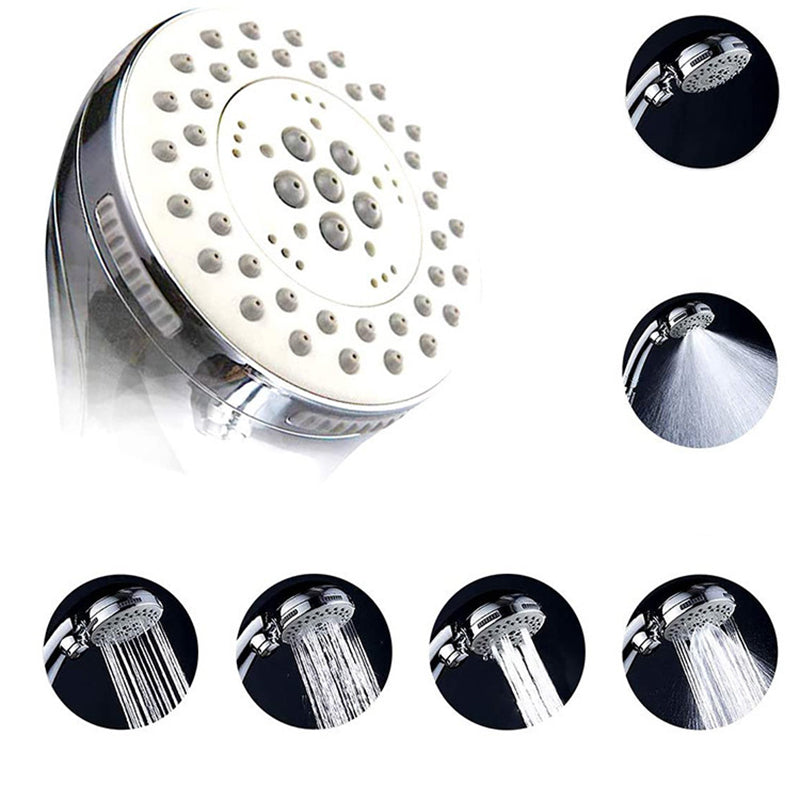Sikunuo | Round Dual Shower Head Stainless Steel 5 Spray Patterns Wall Mounted Shower Head