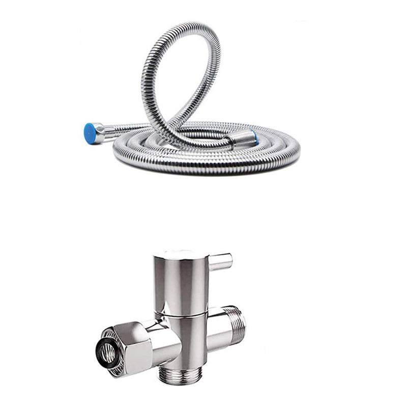 Sikunuo | Round Dual Shower Head Stainless Steel 5 Spray Patterns Wall Mounted Shower Head
