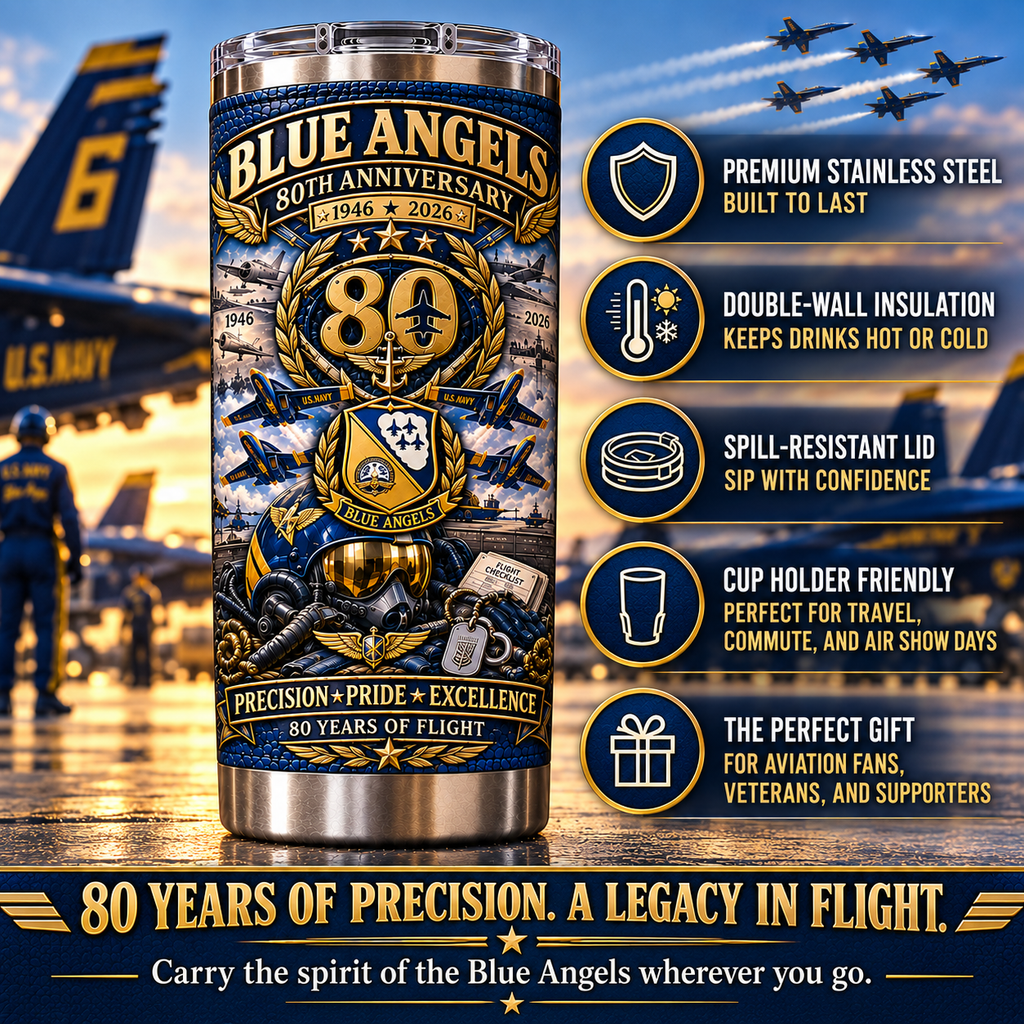 Blue Angels 80th Anniversary Insulated Travel Tumbler