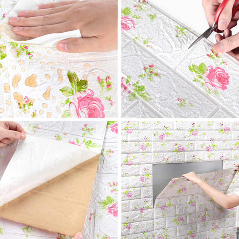Sikunuo | Farmhouse Beadboard PVC Wall Access Panel Peel and Stick Wall Tile Set of 2