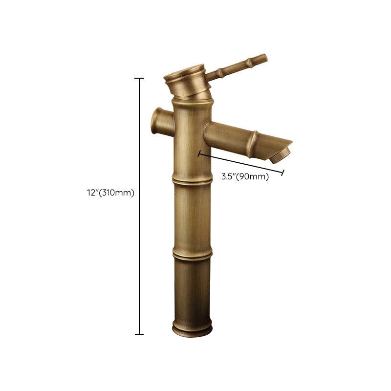 Sikunuo | Farmhouse Brass Bathroom Faucet With Lever Handle Single Hole Sink Faucet