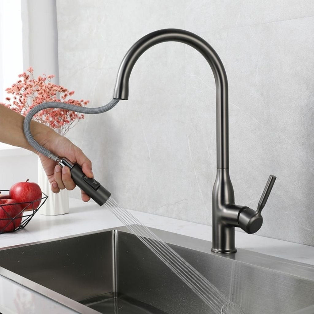 Sikunuo | Modern Pull-down Water Filler Single Handle High Arc Kitchen Faucet