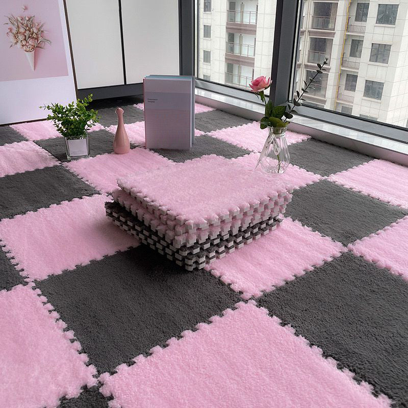 Sikunuo | Multicolored Level Loop Carpet Tile Non-Slip Composite Floor Tiles for Bedroom