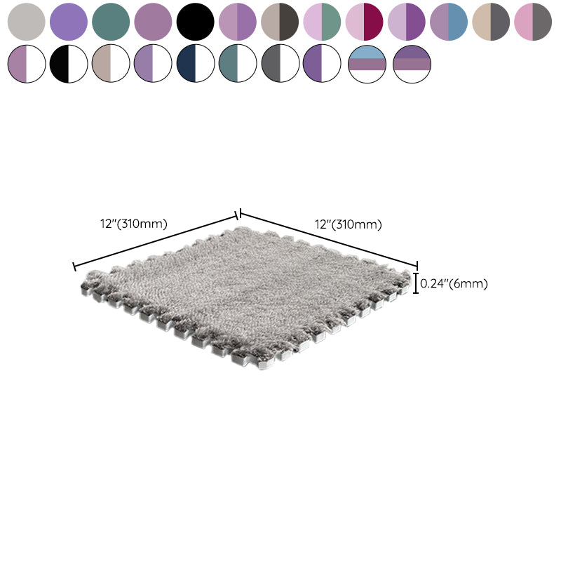 Sikunuo | Multicolored Level Loop Carpet Tile Non-Slip Composite Floor Tiles for Bedroom