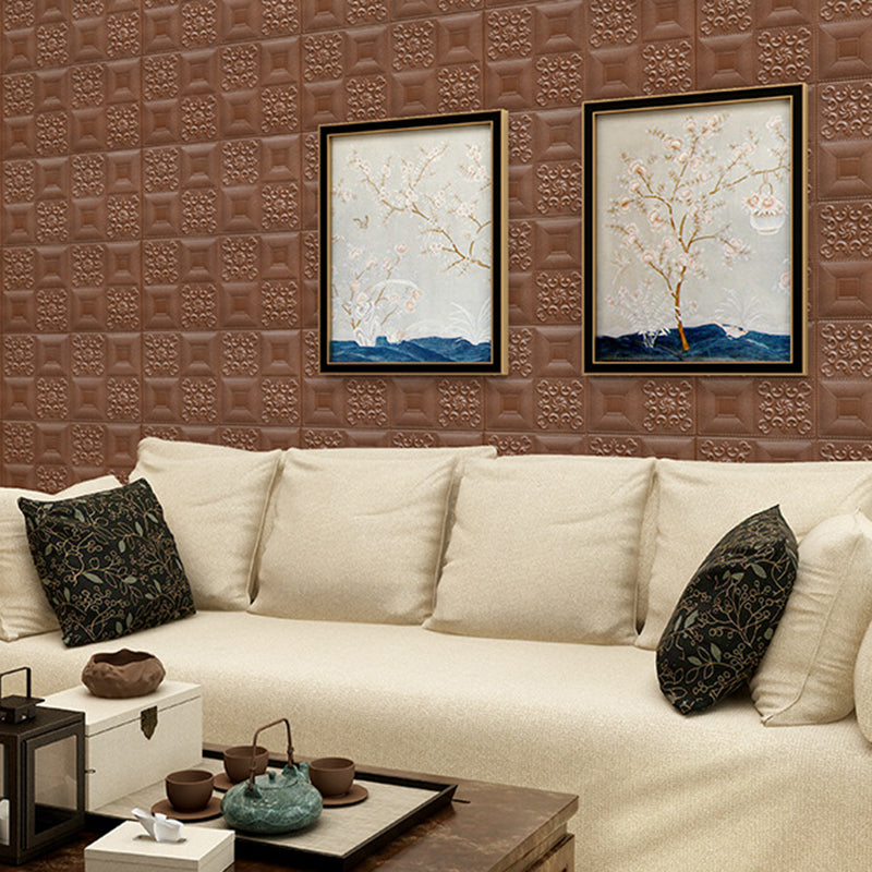 Sikunuo | Modern Wall Panel Peel and Stick Texture Effect Design Square Wall Panel