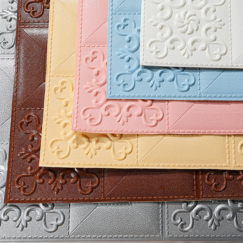 Sikunuo | Modern Wall Panel Peel and Stick Texture Effect Design Square Wall Panel
