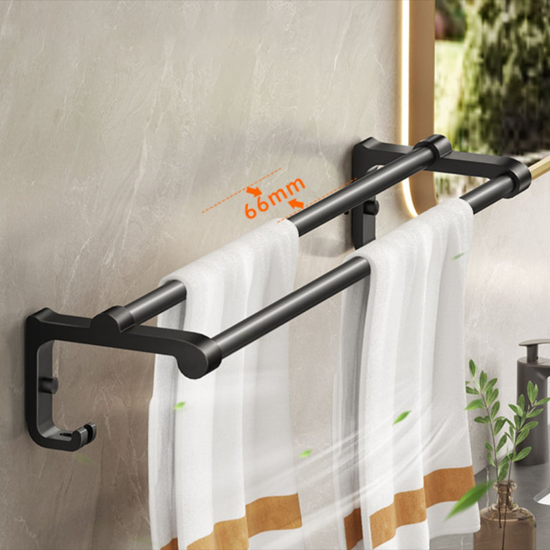 Sikunuo | Modern Bathroom Set Matte Black Bathroom Shelf Towel Holder Bathroom Accessories Set