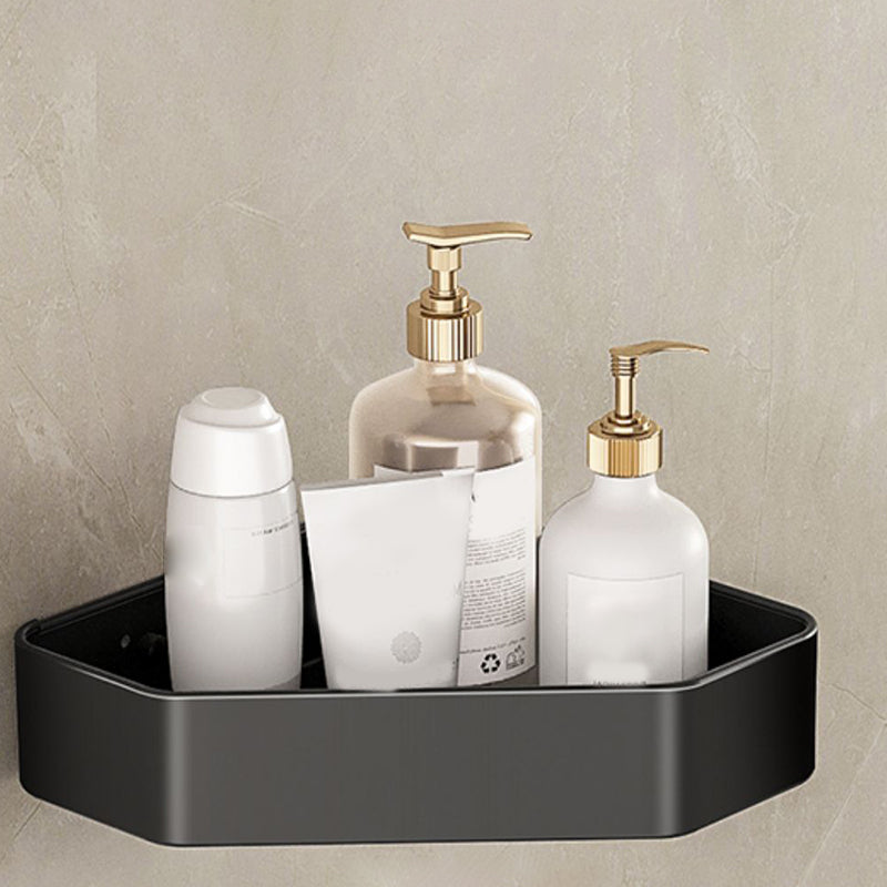 Sikunuo | Modern Bathroom Set Matte Black Bathroom Shelf Towel Holder Bathroom Accessories Set