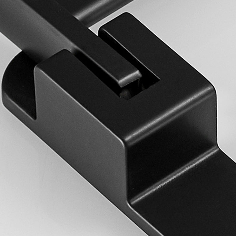 Sikunuo | Matt Black 5-piece Modern Bathroom Accessory Set with Shelf/Tower Bar & Paper Holder