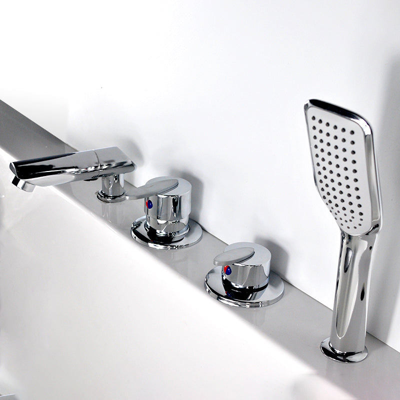 Sikunuo | Wall-mounted Copper Roman Bathtub Faucet Low Arc Roman Bathtub Filler Trim